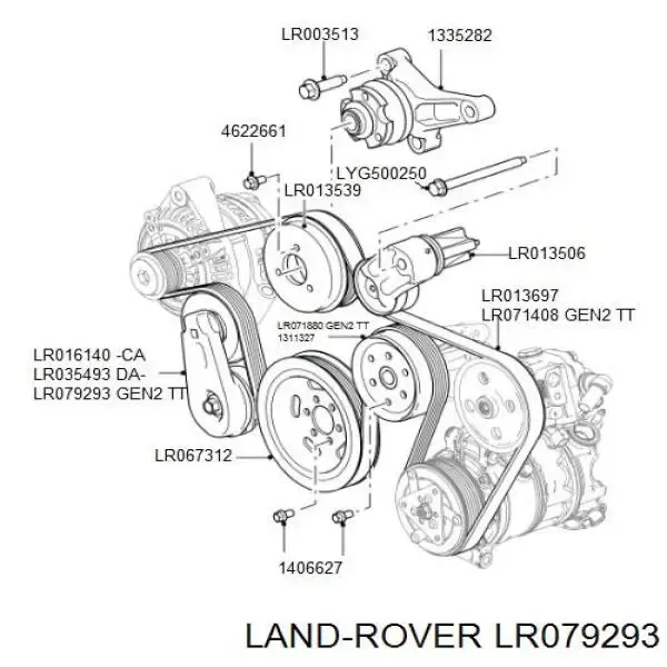 Napinacz paska napędowego LR079293 Land Rover