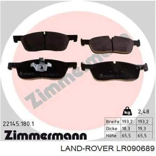 Klocki hamulcowe przednie tarczowe LR090689 Land Rover