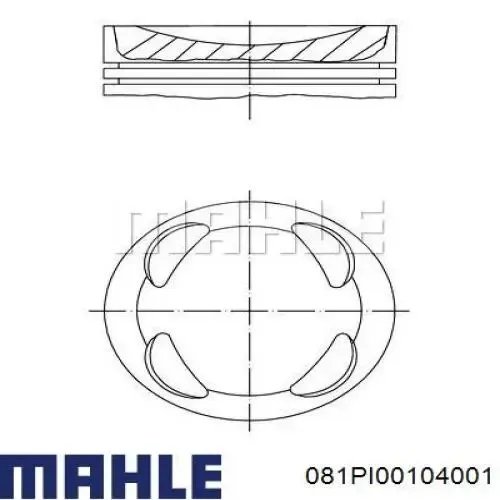 Tłok, komplet do jednego cylindru, 1. naprawa (+0,25) 081PI00104001 Mahle Original