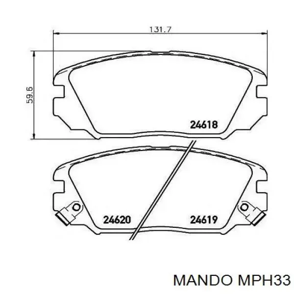 Klocki hamulcowe przednie tarczowe MPH33 Mando