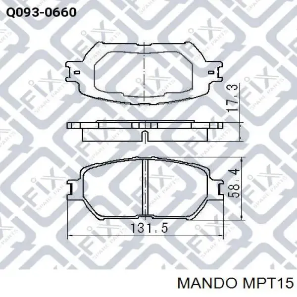 Klocki hamulcowe przednie tarczowe MPT15 Mando