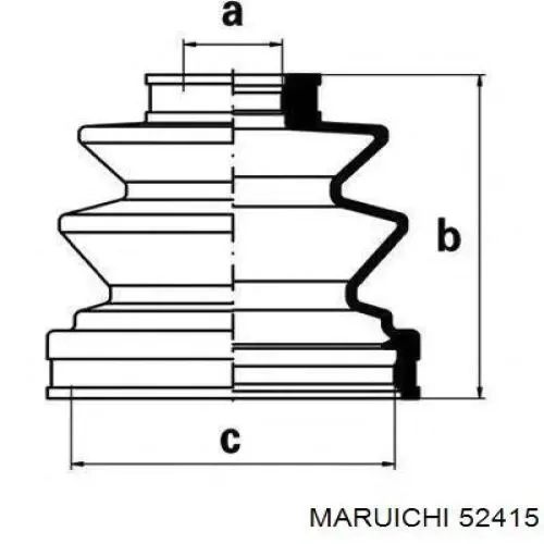 Osłona przegubu homokinetycznego półosi przedniej zewnętrzna 52415 Maruichi-156
