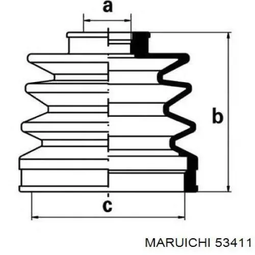 Osłona przegubu homokinetycznego półosi przedniej zewnętrzna 53411 Maruichi-156