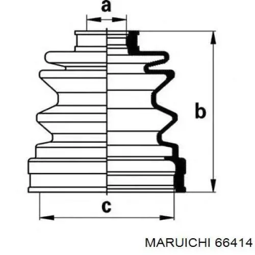 Osłona przegubu homokinetycznego półosi przedniej wewnętrzna 66414 Maruichi-156