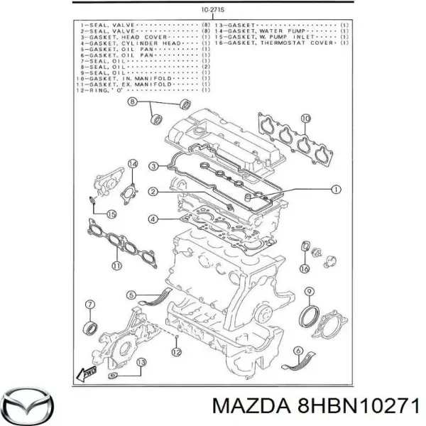 Zestaw uszczelek silnika pełny Mazda 323 F VI