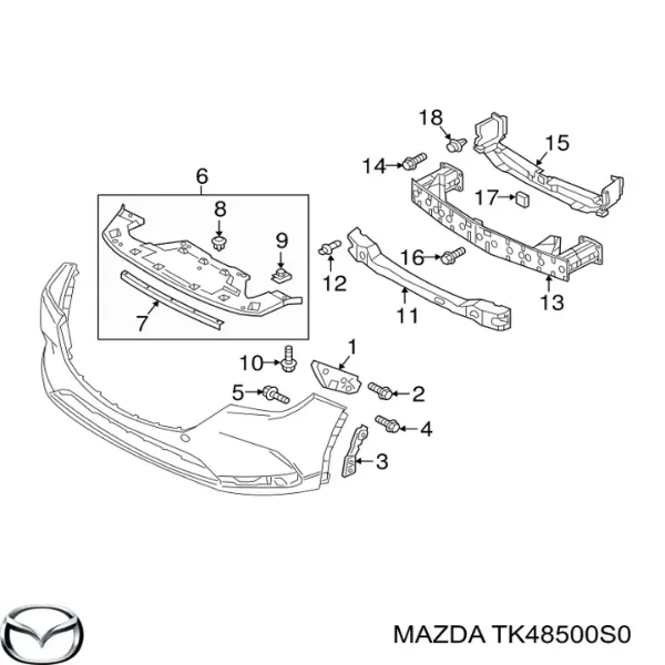 Osłona zderzaka przedniego TK48500S0 Mazda