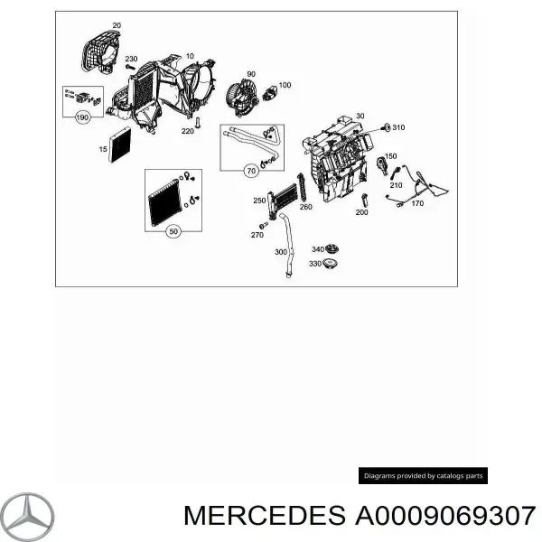 Rezystor wentylatora nagrzewnicy (ogrzewacza kabiny) A0009069307 Mercedes