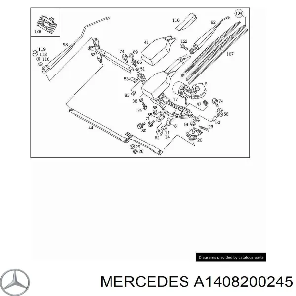 Pióro wycieraczki szyby przedniej, zestaw (2 szt.) A1408200245 Mercedes