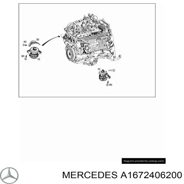 Poduszka (podpora skrzyni biegów) A1672406200 Mercedes