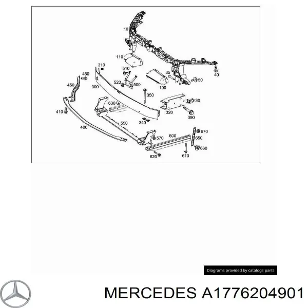 Wzmocnienie zderzaka przedniego Mercedes A W177