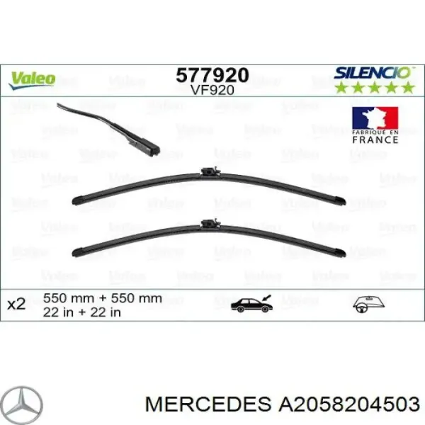 Pióro wycieraczki szyby przedniej, zestaw (2 szt.) A2058204503 Mercedes