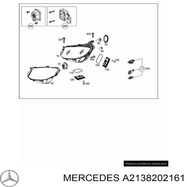 Reflektor lewy A2138202161 Mercedes