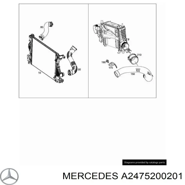 Przewód (króciec) intercoolera A2475200201 Mercedes