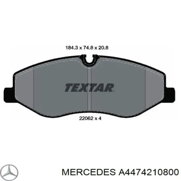 Klocki hamulcowe przednie tarczowe A4474210800 Mercedes