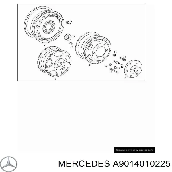 Kołpak do obręczy koła 9014010225 Mercedes