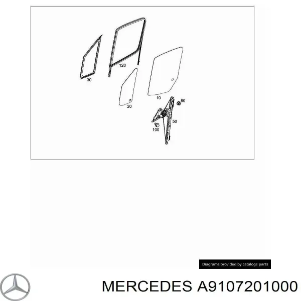 Mechanizm podnoszenia szyby drzwi przednich lewych A9107201000 Mercedes
