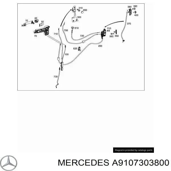 Zamek drzwi bocznych przesuwnych A9107303800 Mercedes