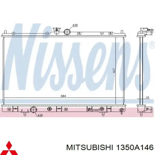 Chłodnica silnika 1350A146 Mitsubishi