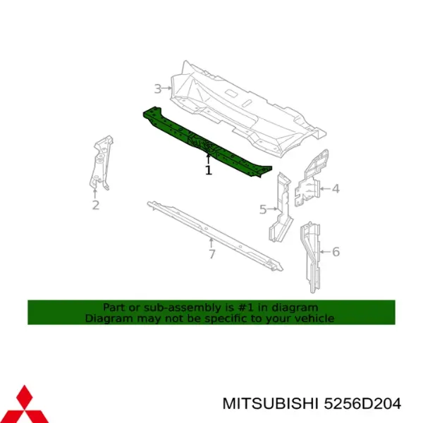 Osłona chłodnicy górna (panel mocowania reflektorów) 5256D204 Mitsubishi