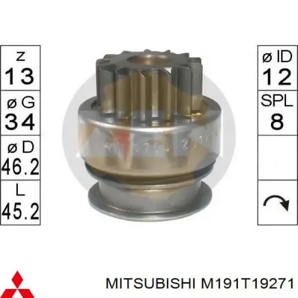 Bendiks rozrusznika M191T19271 Mitsubishi