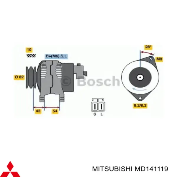 Alternator MD141119 Mitsubishi