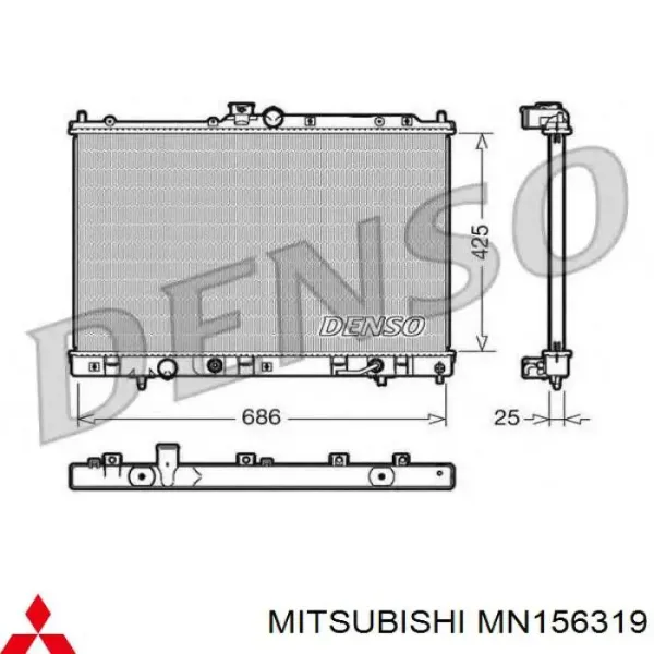 Chłodnica silnika MN156319 Mitsubishi