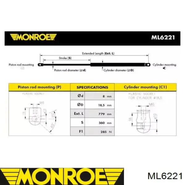 Amortyzator maski ML6221 Monroe