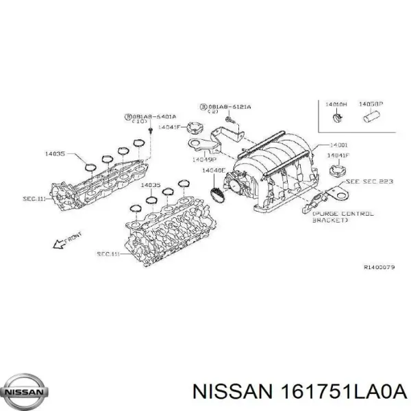 Uszczelka przepustnicy 161751LA0A Nissan/Infiniti