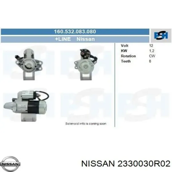 Rozrusznik 2330030R02 Nissan/Infiniti