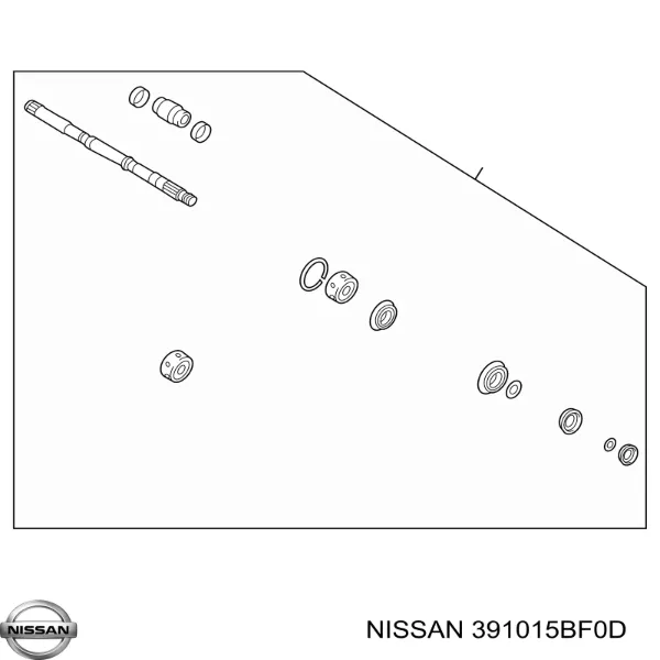 Półoś napędowa przednia lewa 391015BF0D Nissan/Infiniti