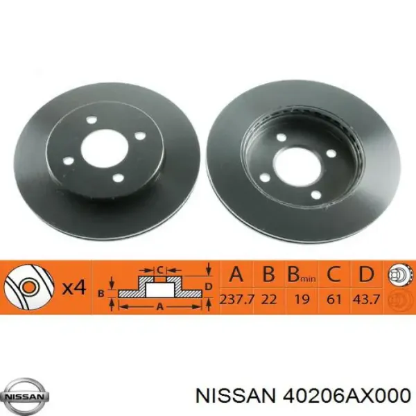 Tarcza hamulcowa przednia 40206AX000 Nissan/Infiniti