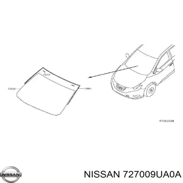 Szyba przednia 727009UA0A Nissan/Infiniti