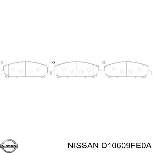 Klocki hamulcowe przednie tarczowe D10609FE0A Nissan/Infiniti