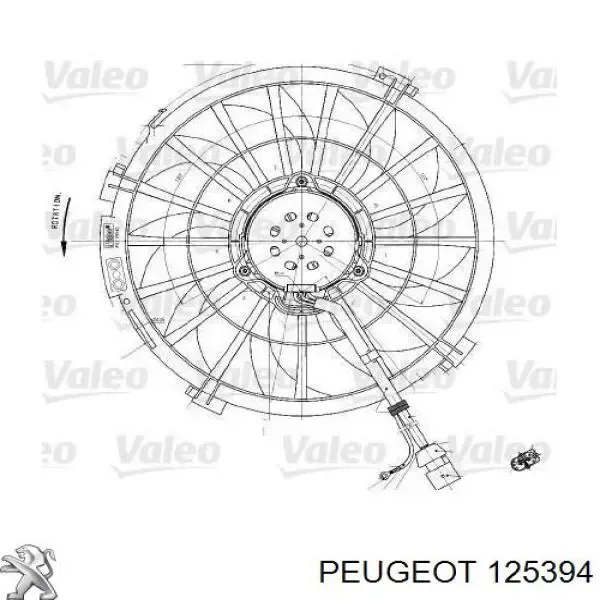 Wentylator elektryczny układu chłodzenia kompletny (silnik+wirnik) 125394 Peugeot/Citroen