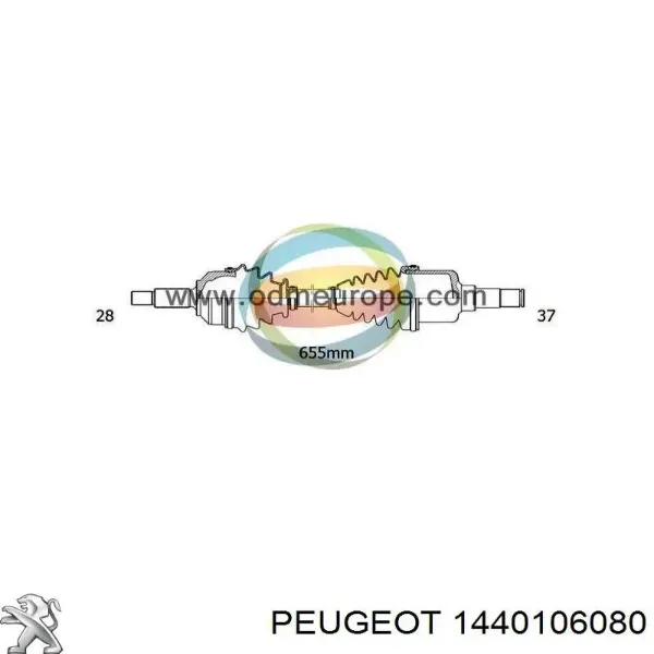 Półoś napędowa przednia lewa 1440106080 Peugeot/Citroen