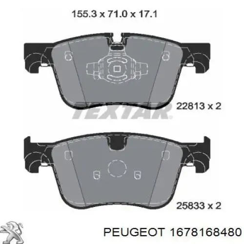Klocki hamulcowe przednie tarczowe 1678168480 Peugeot/Citroen