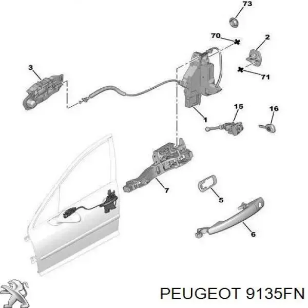  Zamek drzwi przednich lewych Peugeot 407 SW kombi (6E) (2004 - 2011) SW