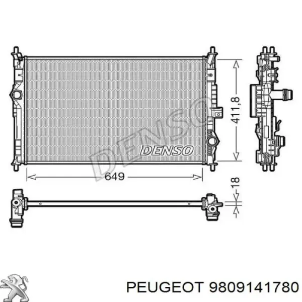 Chłodnica silnika 9809141780 Peugeot/Citroen