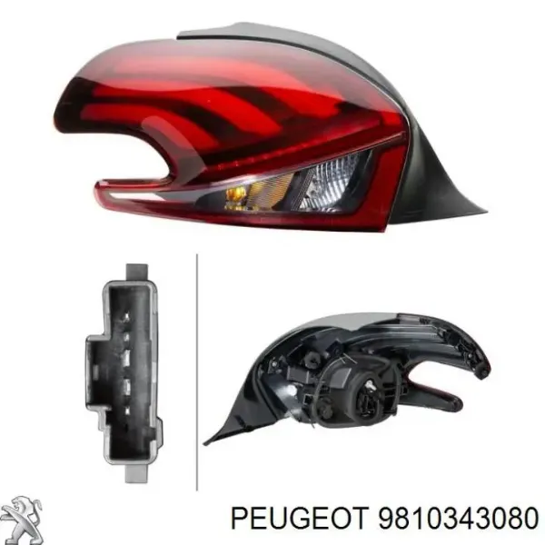 Lampa zespolona tylna lewa 9810343080 Peugeot/Citroen