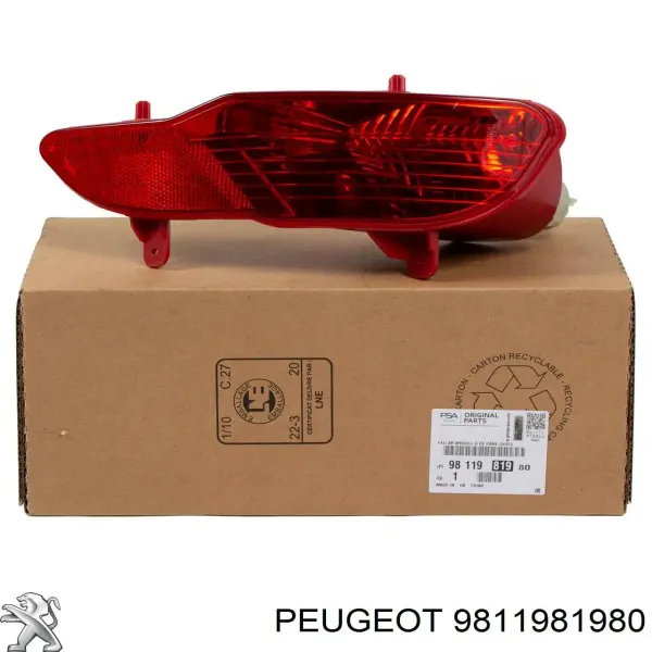 Lampa przeciwmgielna tylna 9811981980 Peugeot/Citroen