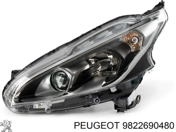 Reflektor prawy 9822690480 Peugeot/Citroen