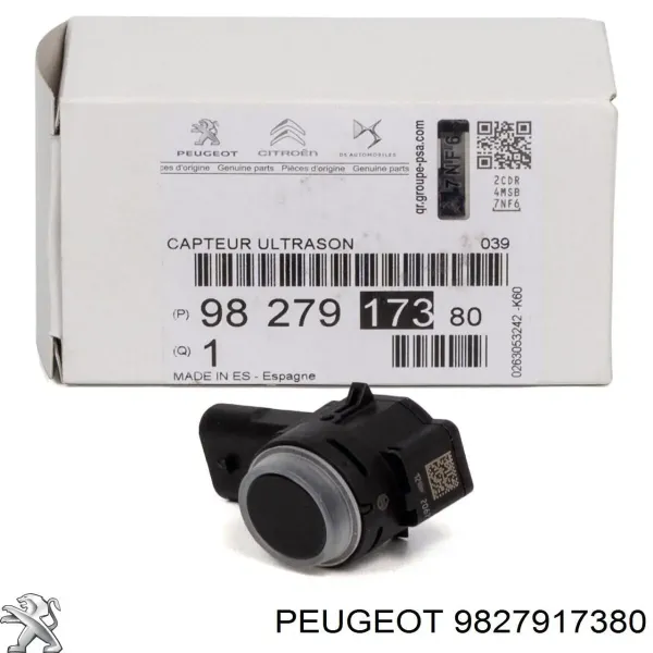 Czujnik parkowania przedni/tylny środkowy 9827917380 Peugeot/Citroen
