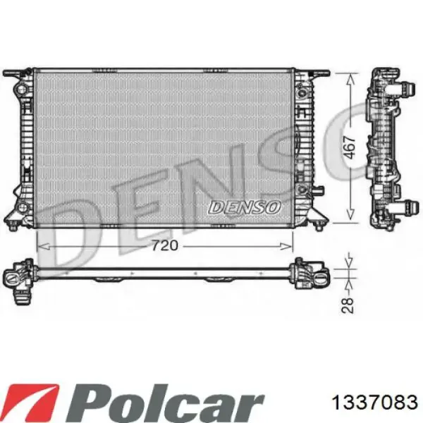 Chłodnica silnika 1337083 Polcar