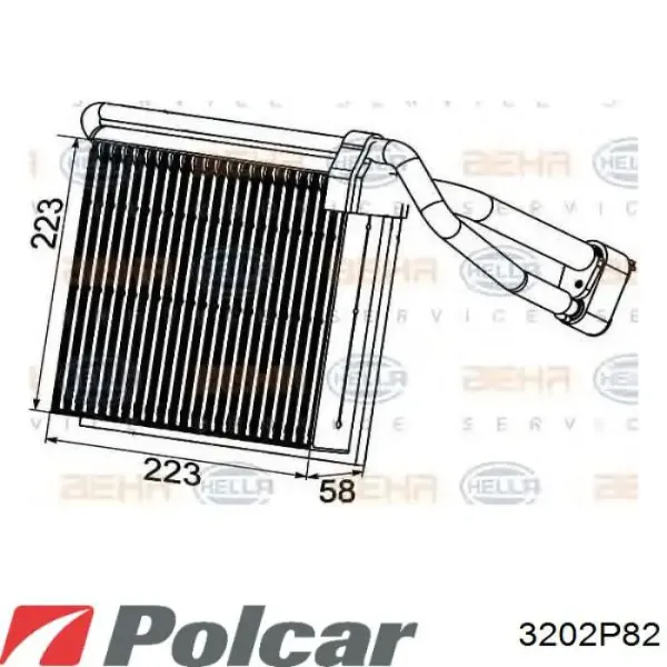 Parownik klimatyzacji 3202P82 Polcar