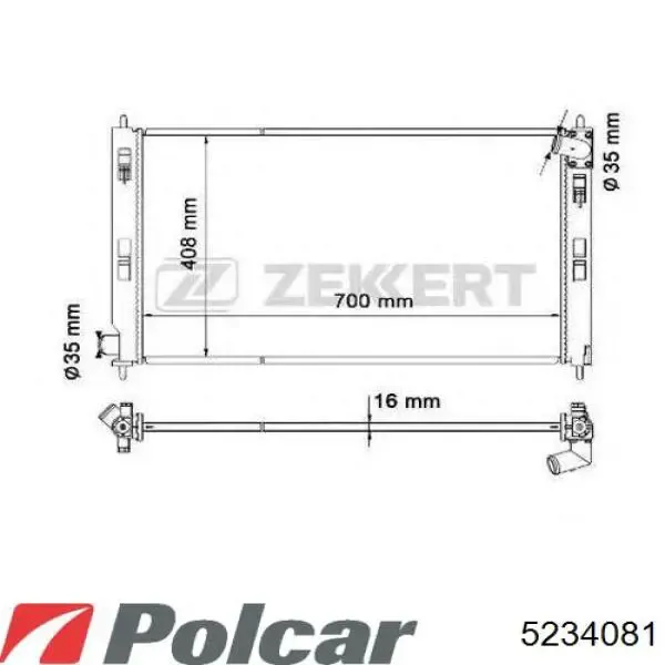 Chłodnica silnika 5234081 Polcar