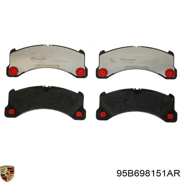 Klocki hamulcowe przednie tarczowe 95B698151AR Porsche