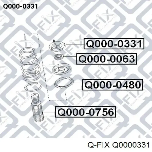 Poduszka amortyzatora przedniego Q0000331 Q-fix