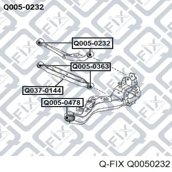 Silentblock wahacza tylnego górnego Q0050232 Q-fix