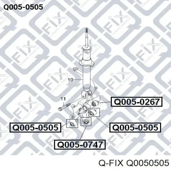 Silentblock czopu tylnego Q0050505 Q-fix