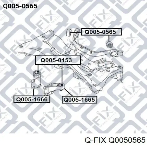 Silentblock trawersu do mocowania tylnego reduktora tylny Q0050565 Q-fix